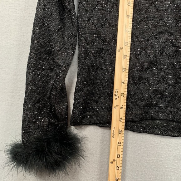 R-Wear Rampage Clothing Co Made in USA Womens Black Long Sleeve Sheer Top Sz M - Picture 4 of 7